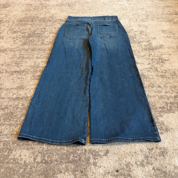 Super Baggy Banana Republic High Rise Wide Leg Pull On Denim Jean Trousers - Picture 6 of 10